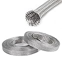 SUNNAREPOON Tinned Copper Wire Shielding Sleeve, Expandable Ground Strap Wiring Braided Sleeving Metal Mesh Sheathing Cabling Wiring Protector