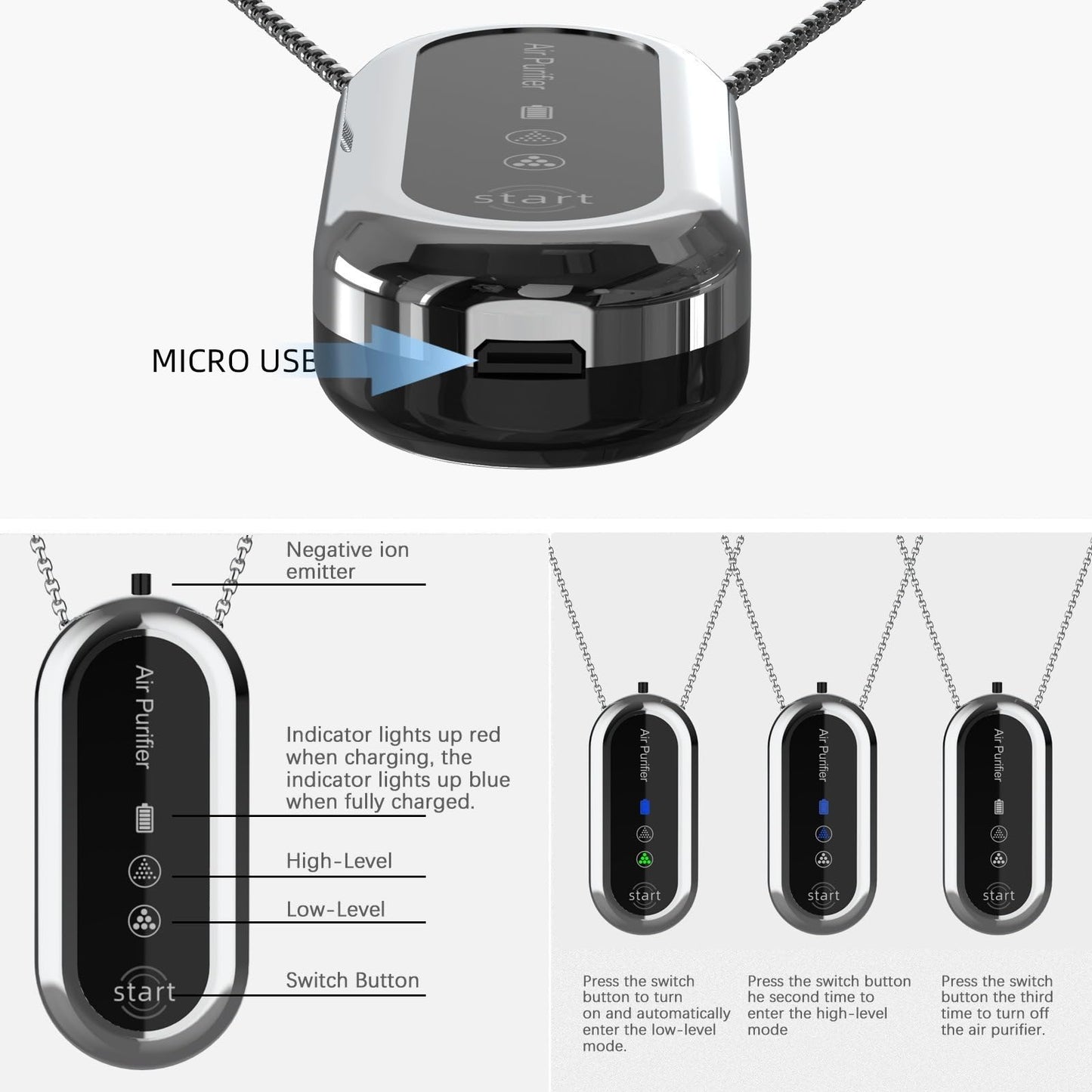 Portable Mini Neck Hanging Air Purifier