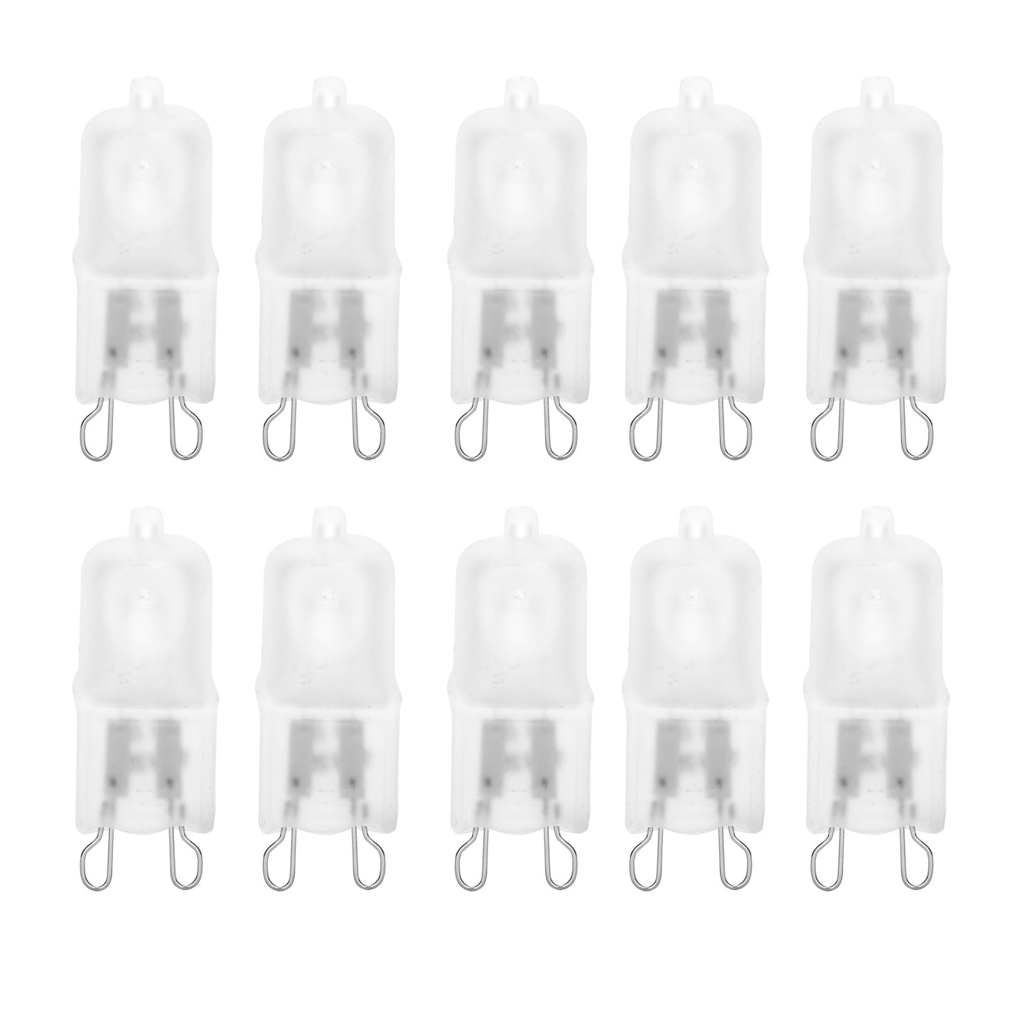 12Vmonster 10 Pack Frosted Lense Q25/G9/FR/120V G9 JCD 25 Watt 120 Volt T4 JD Type Halogen House Hold Light Bulb Hanging Pendant Accent Type Spot Down