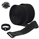 Jumpso 2 Rolls 26FT 2 inch Wide Cable Straps with 20 Buckles, Heavy Duty Nylon Hook and Loop Straps for Fastening Securing, Reusable Cut-to-Length