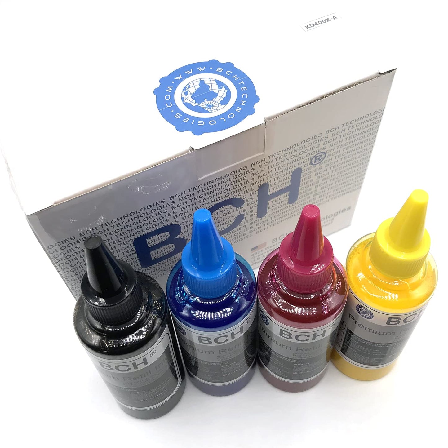 BCH Premium DTF Ink - 400ml Black, Cyan, Magenta, Yellow - Direct to Film Heat Transfer Ink for DTF Printing Machines