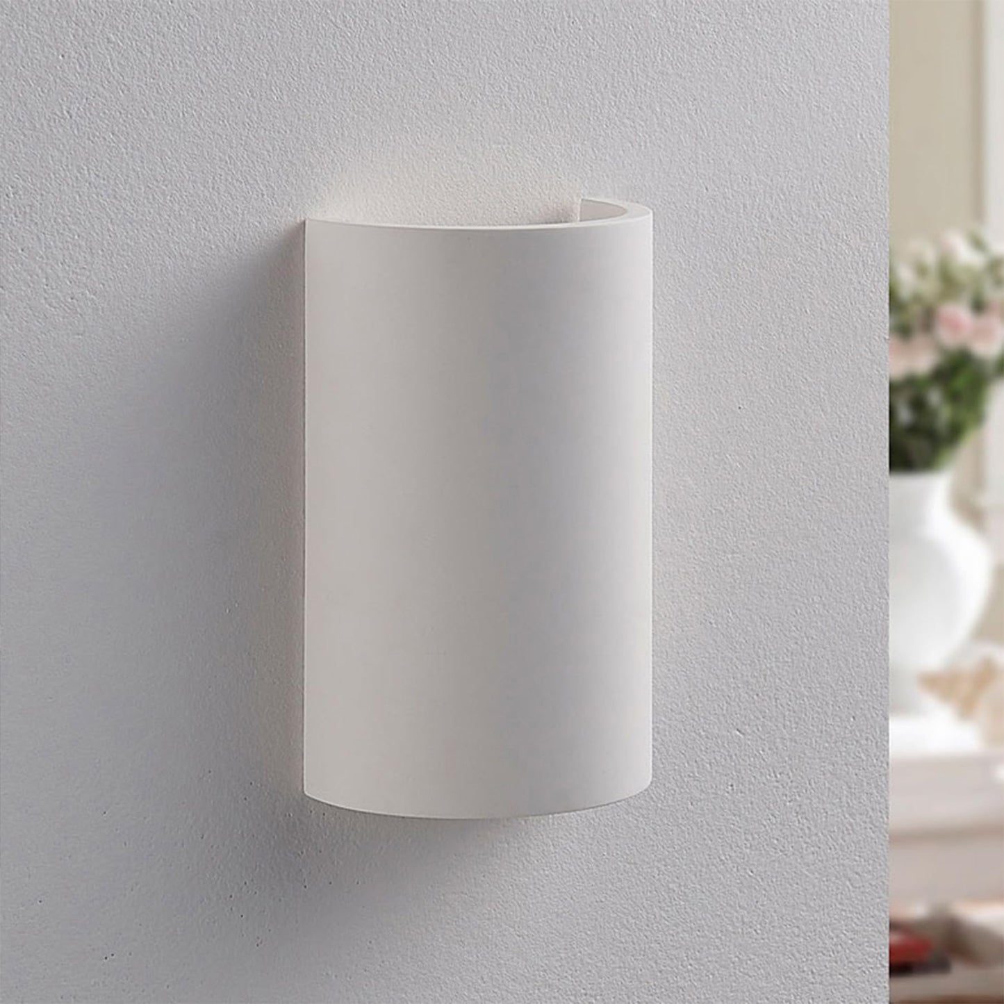 Lucande White Plaster Wall Sconce Light, Paintable DIY Wall Decor Up Down Wall Light for Living Room, Hardwired Wall Lamp for Hallway Bedroom, G9 Wall
