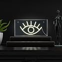 JONATHAN Y 11.8" x 5.9" Yellow Eye Contemporary Glam LED Neon Light, USB Operated Acrylic Box Sign for Desktop or Wall Hanging, Modern Boho Decor
