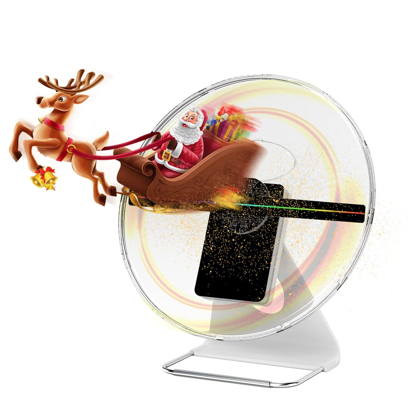 Desktop 3D Hologram Fan, Christmas Gift, 512PX Resolution 12 Inch Holographic Video Projector, Graphic 3D Video - 3D Advertising Display Best