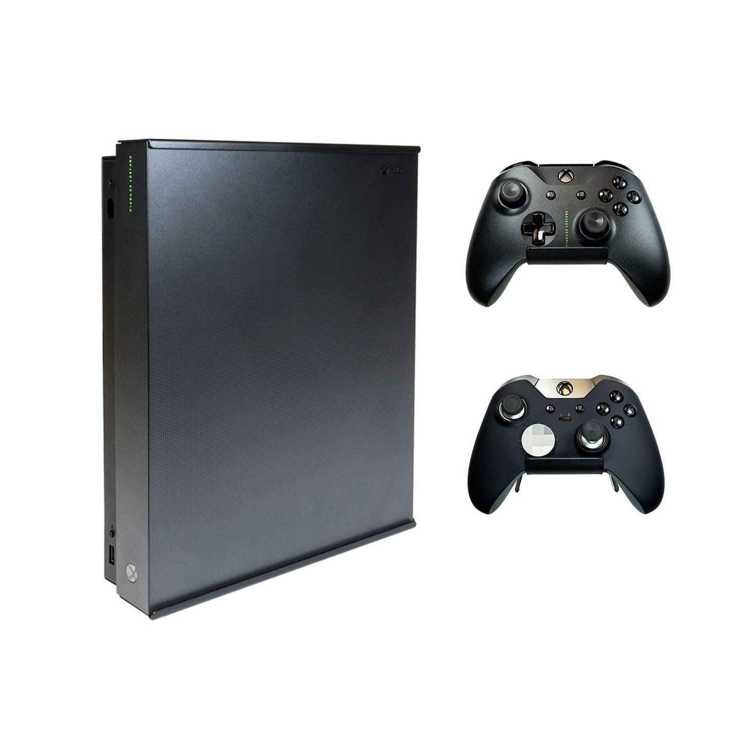 HIDEit Mounts X1X Bundle, Wall Mounts for Xbox One X and Controllers, Steel Mounts for Xbox One X and Two Controller Mounts to Safely Store Your Xbox
