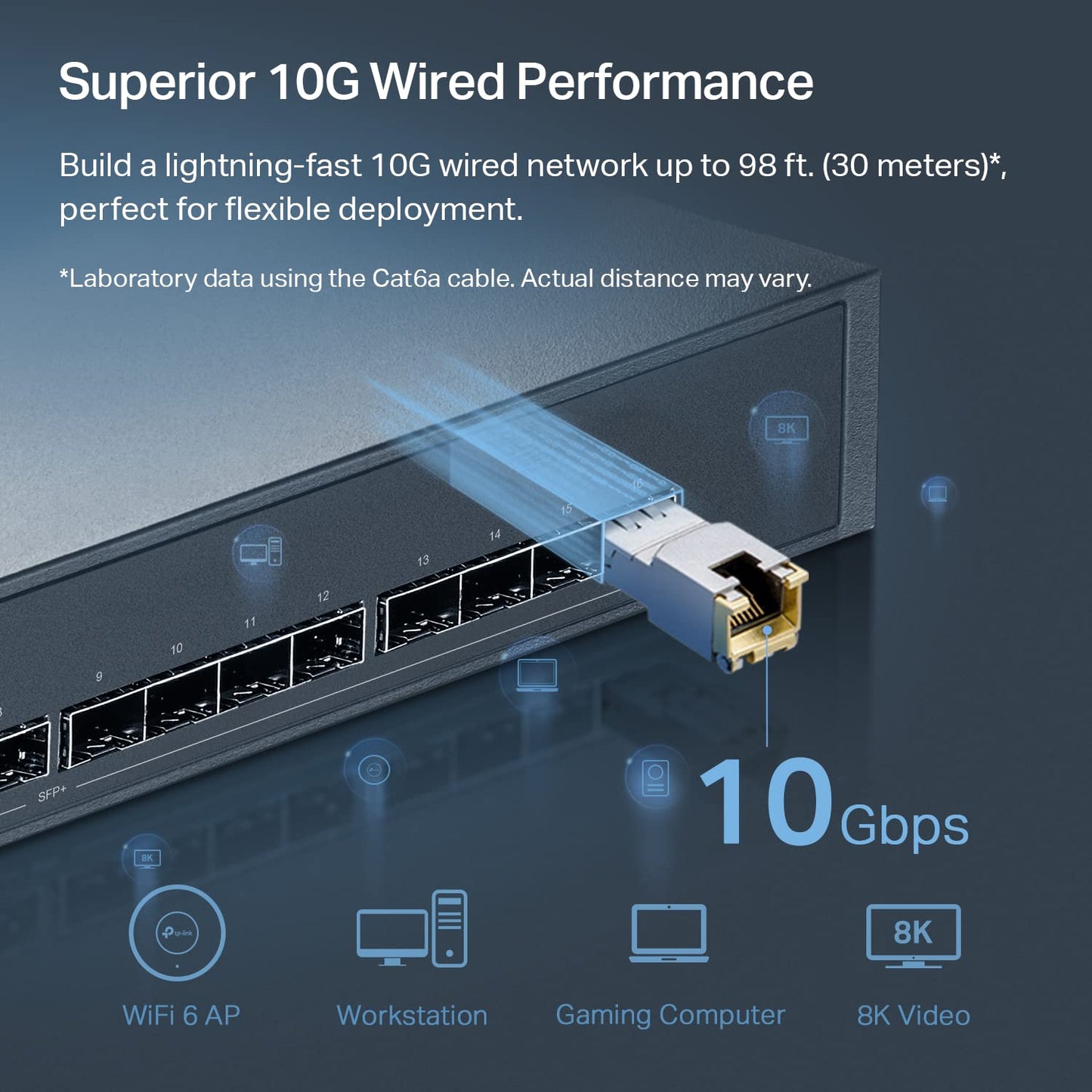 TP-Link TL-SM5310-T | 10Base-T RJ45 SFP+ Module | 10G Copper SFP+ transceiver | SFP+ to ethernet | Plug and Play | hot pluggable | up to 30m Distance