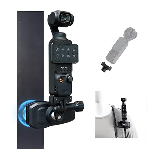 Leenconghui Magnetic Quick Release Backpack Clip Mount for DJI Osmo Pocket 3/Pocket 3-360° Rotation Adjustable Mount with Adapter