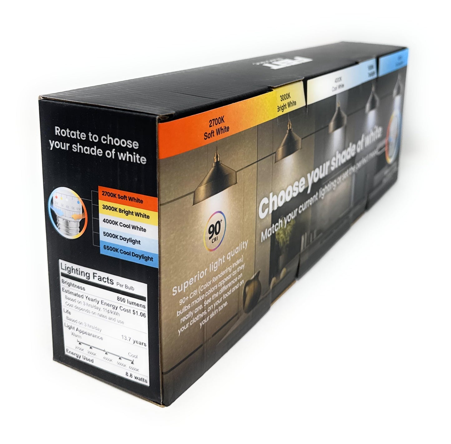 Adjustable White 60-watt replacement A19 LED bulb
