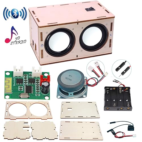 CYOEST DIY Bluetooth Speaker Box Kit Electronic Sound Amplifier - Build Your Own Portable Wood Case Bluetooth Speaker Sound - Science Experiment