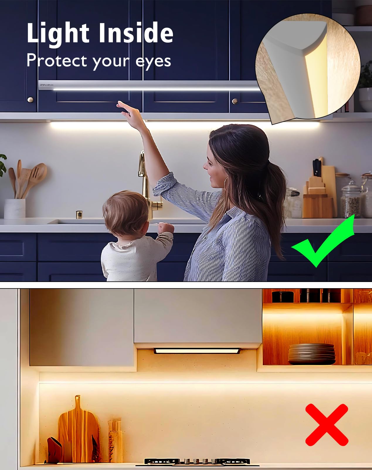 Hardwired LED Cabinet Lighting Strip - UL Listed 24V Flexible Under Shelf Light with Adhesive Backing, 4000K Neutral White 810LM/M LED Strip