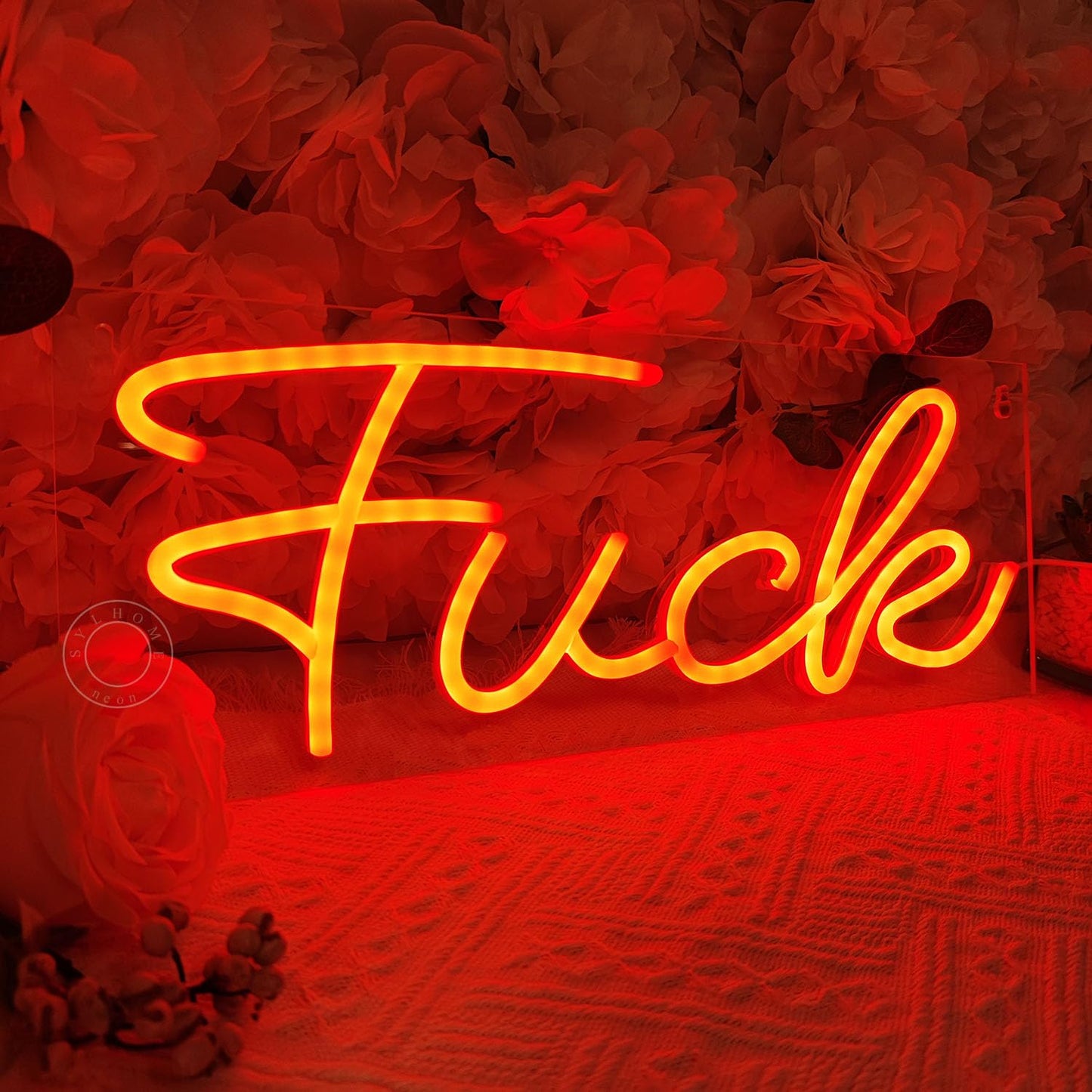 SYLHOME LED Neon Light Sign Fuck Red 15.8"X5.9" Cool Wall Decor Sign for Bedroom Kid's Room Man Cave Bar Pub Club Game Room, Birthday Party