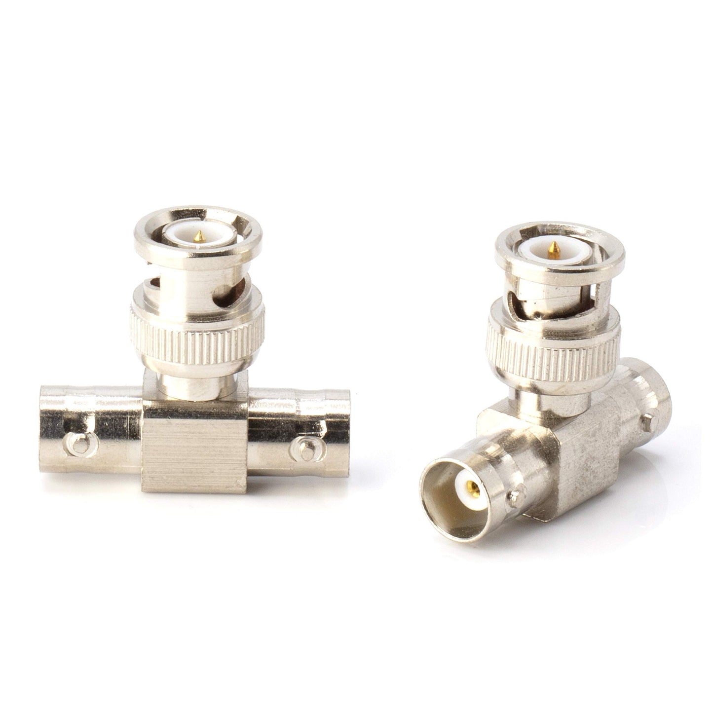 THE CIMPLE CO - BNC T Adapter - T-Shaped Coax Splitter - 1 Male Port to 2 Female Ports, Coaxial Cable Extension - 4 Pack