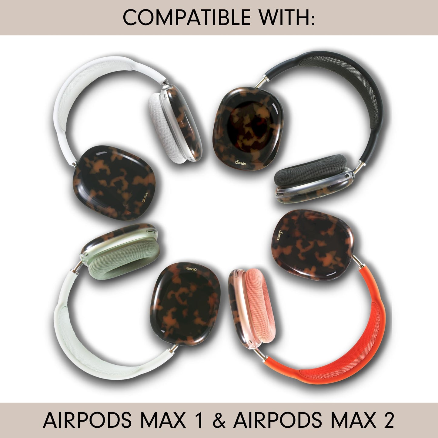 Sonix Protective Case Cover for AirPods Max Headphones | Brown Tort