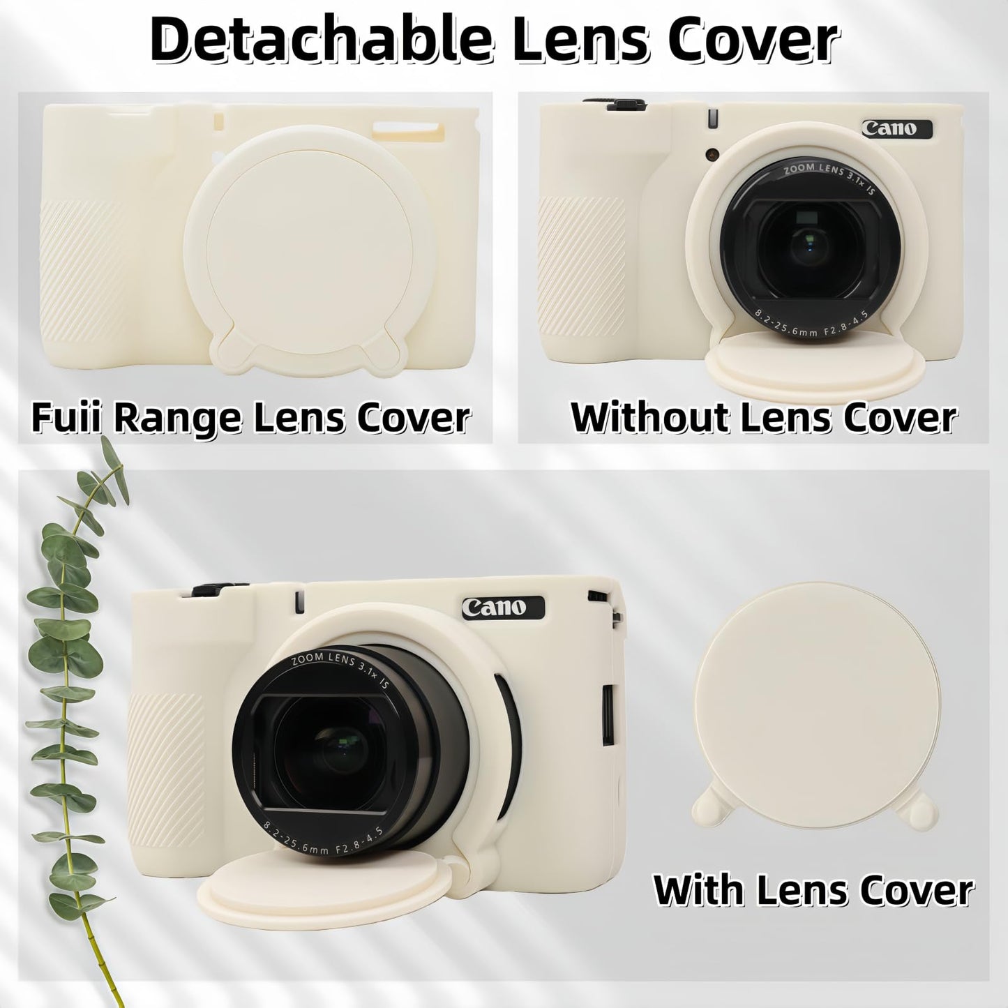 SZHSYJY V1 Case,Camera Case for Canon PowerShot V1 Digital Camera - Soft Silicone Protective Case with Removable Lens Cover, Includes 2 Screen