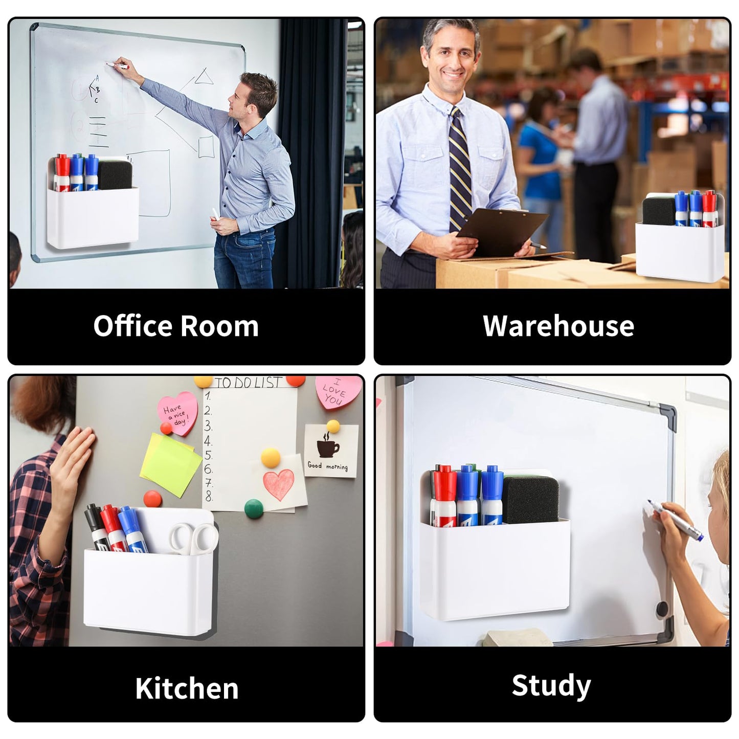 Camelmother 2Pcs Magnetic Dry Erase Marker Holder For Whiteboard Fridge