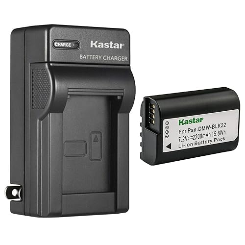 Kastar 1-Pack DMW-BLK22 Battery and AC Wall Charger Replacement for Panasonic Lumix GH5 II Mirrorless Digital Camera, Panasonic Lumix GH6 Mirrorless