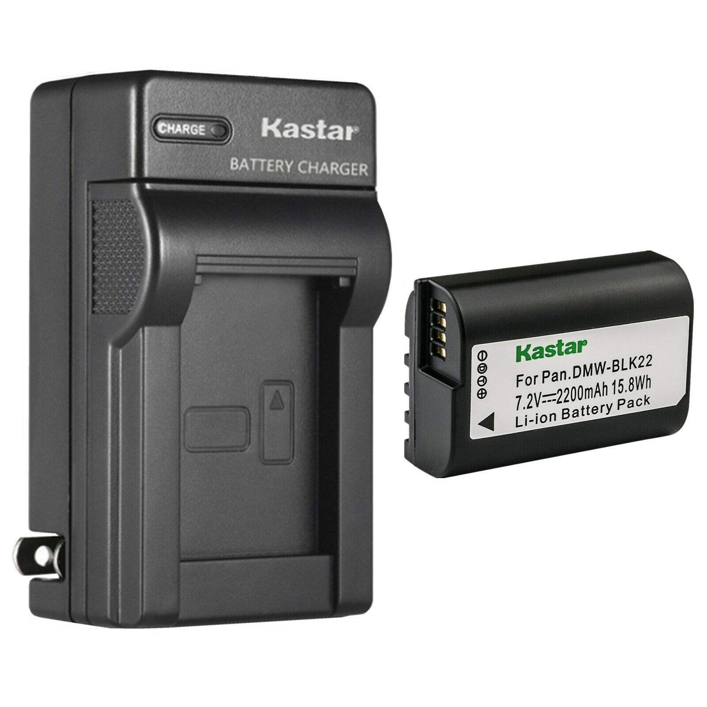 Kastar 1-Pack DMW-BLK22 Battery and AC Wall Charger Replacement for Panasonic Lumix GH5 II Mirrorless Digital Camera, Panasonic Lumix GH6 Mirrorless