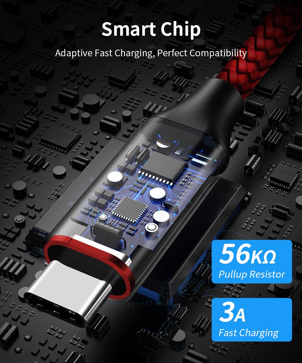etguuds [4-Pack, 3ft] USB Type C Cable 3A Fast Charging, USB A to USB C Cable Premium Nylon Braided Compatible with Samsung Galaxy S20 S10 S9 S8 Plus