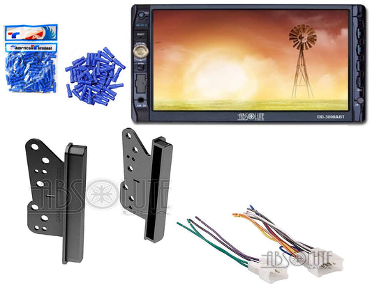 Absolute ABS95-8202 Bundle Compatible with Toyota RAV4 2001-2005 Double DIN Stereo Harness Radio Install Dash Kit Package
