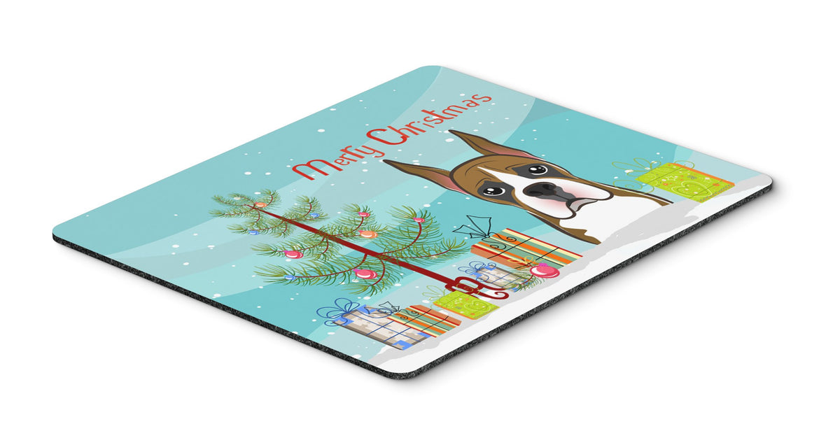 Caroline's Treasures BB1595MP Christmas Tree and Boxer Mouse Pad, Hot Pad or Trivet for Home Office Gaming Working Computers Laptop Mouse Mat,Washable