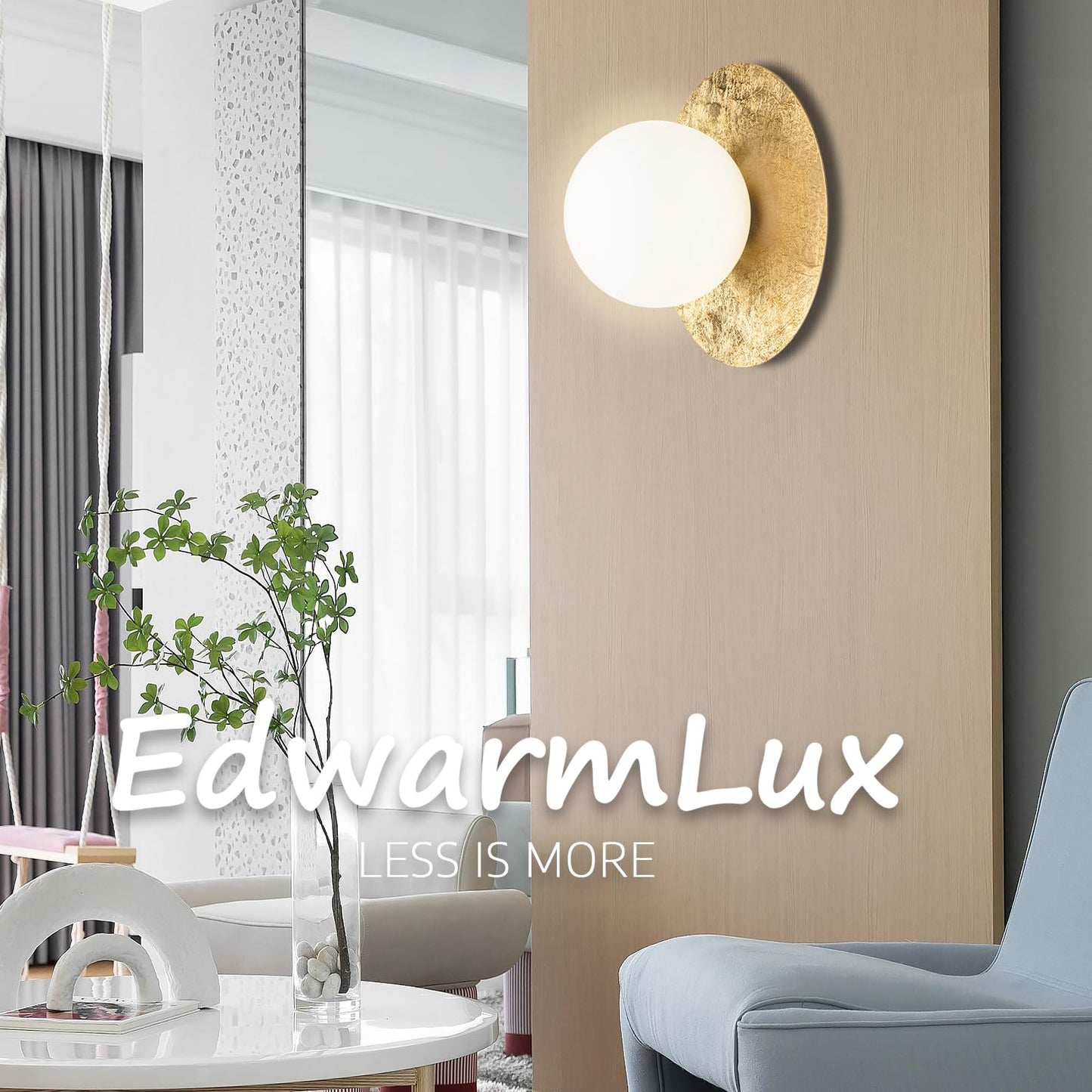 Edwarmlux 1 Light Wall Sconce, Mid Century Modern Globe Wall Sconce, Ceiling Light Fixture, Vanity Light Fixture, Indoor Wall Light for Living Room