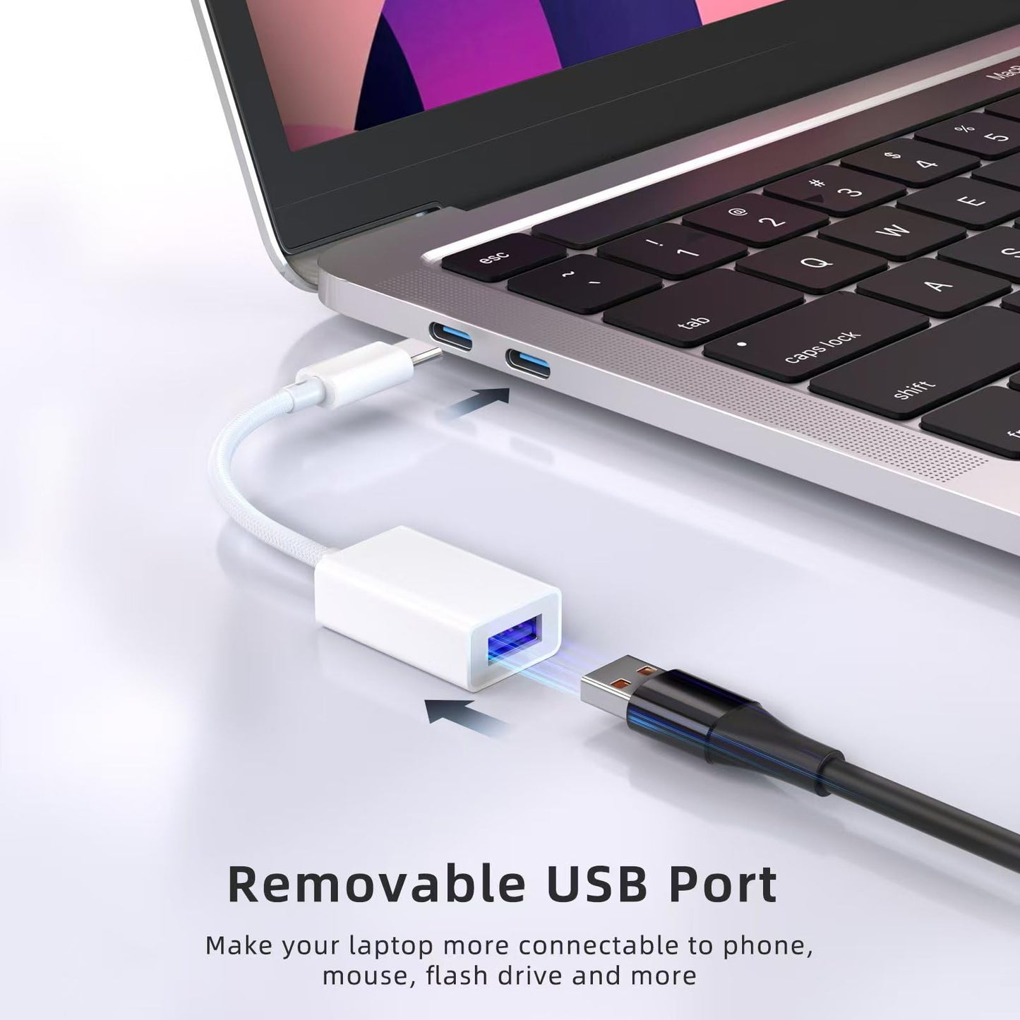 USB C to USB 3.0 Adapter [2 Pack], USB C Male to USB Female OTG Cable Thunderbolt3 to USB Adapter Compatible with MacBook Pro/Air, iPhone 17 Pro…