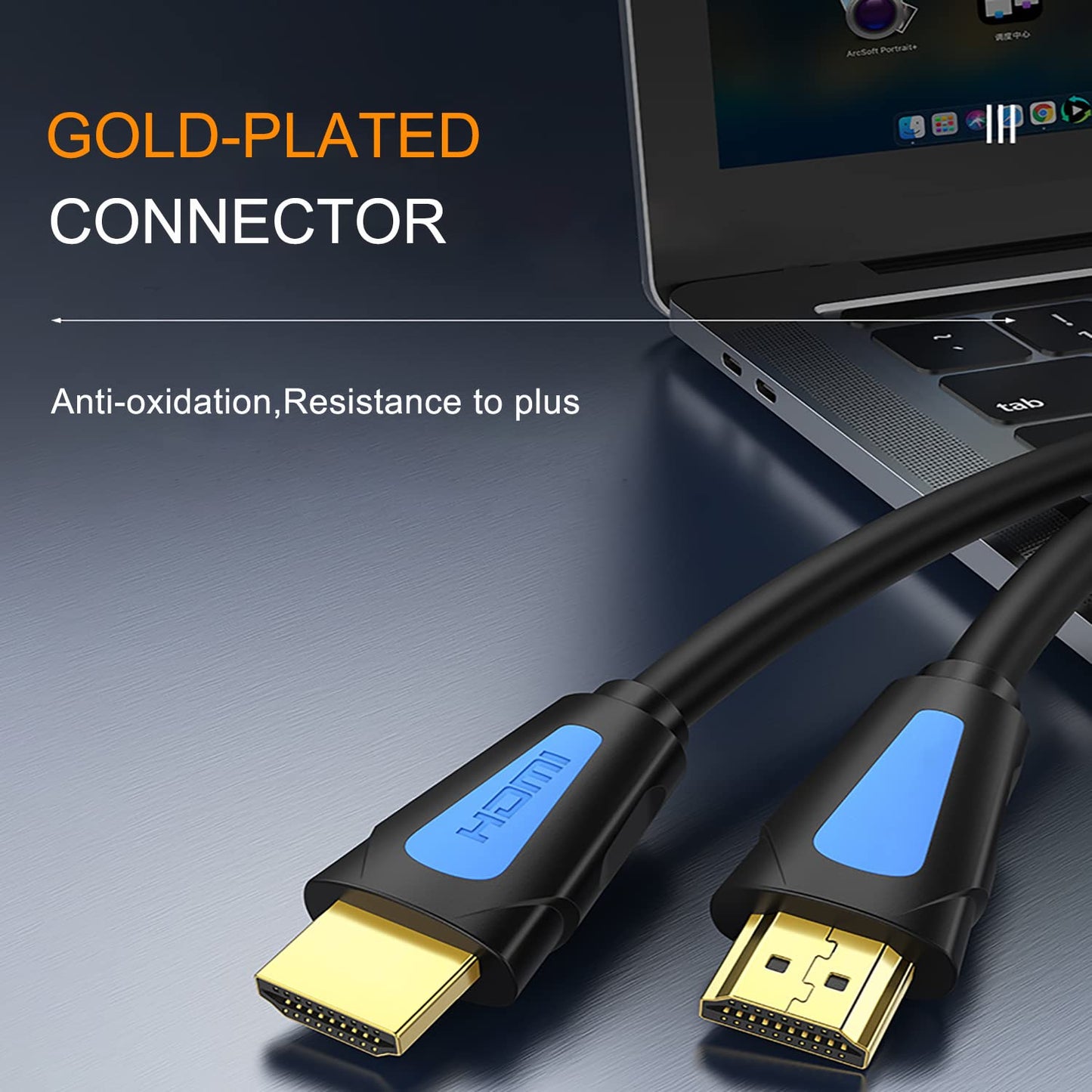 Fuwaderp HDMI Cable 20 ft,2.0 HDMI 20 Feet Gold-Plated Supports 4K@60HZ,18Gbps,HDR,ARC,Ultra HD,3D,1080P.