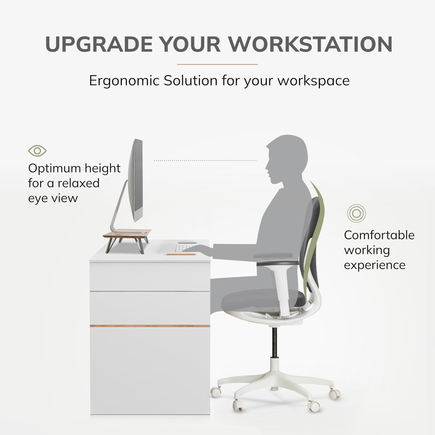 Anji Mountain Monitor Stand - Desktop Organizer & Laptop Riser, Ergonomic Monitor Riser, Space-Saving Monitor Stand for Desk, Durable Construction