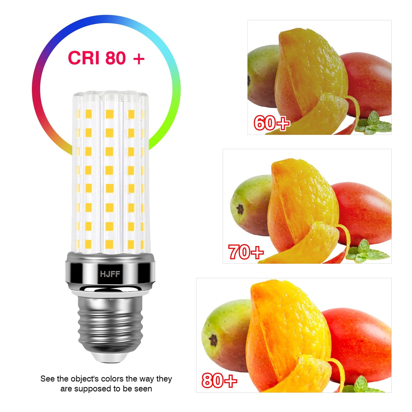 HJFF LED Corn Light Bulb 4pcs 200w Equivalent 2500 Lumen 3000K Cool Daylight White 20W E26/E27 Base Non-dimmable Ceiling Fan Led Light Bulb for Home
