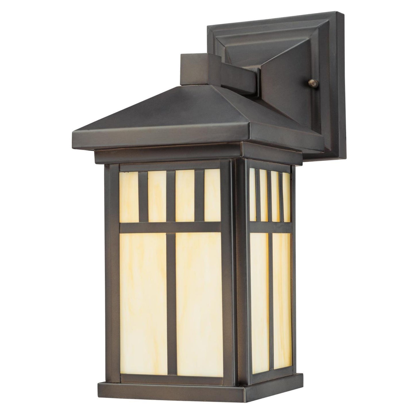 Westinghouse 6732800 Burnham One-Light Exterior Wall Lantern on Steel with Honey Art Glass, Oil Rubbed Bronze Finish, 1 Pack