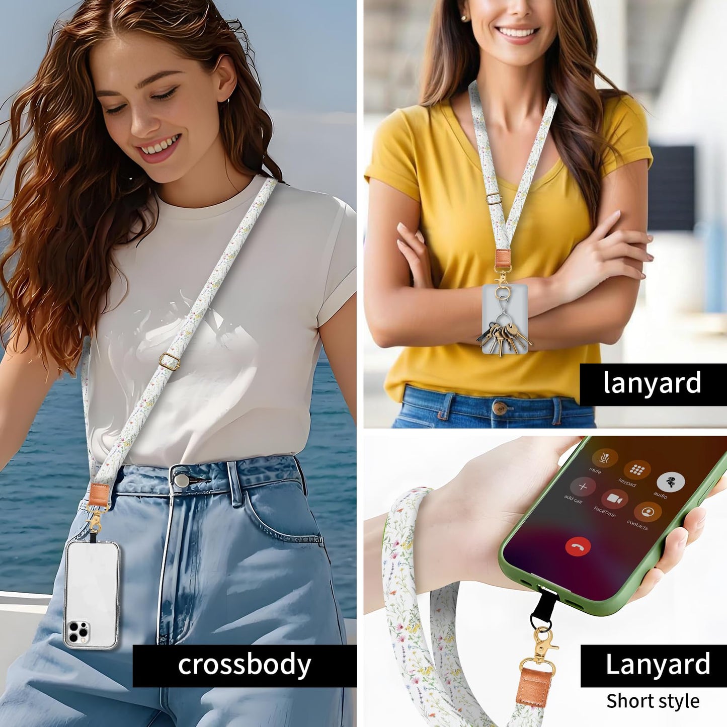 DARUIXZ Phone Lanyard Crossbody Wrist Strap, Universal Adjustable Neck Strap for Phone Case Keys ID Badges, Phone Accessories Travel Essential