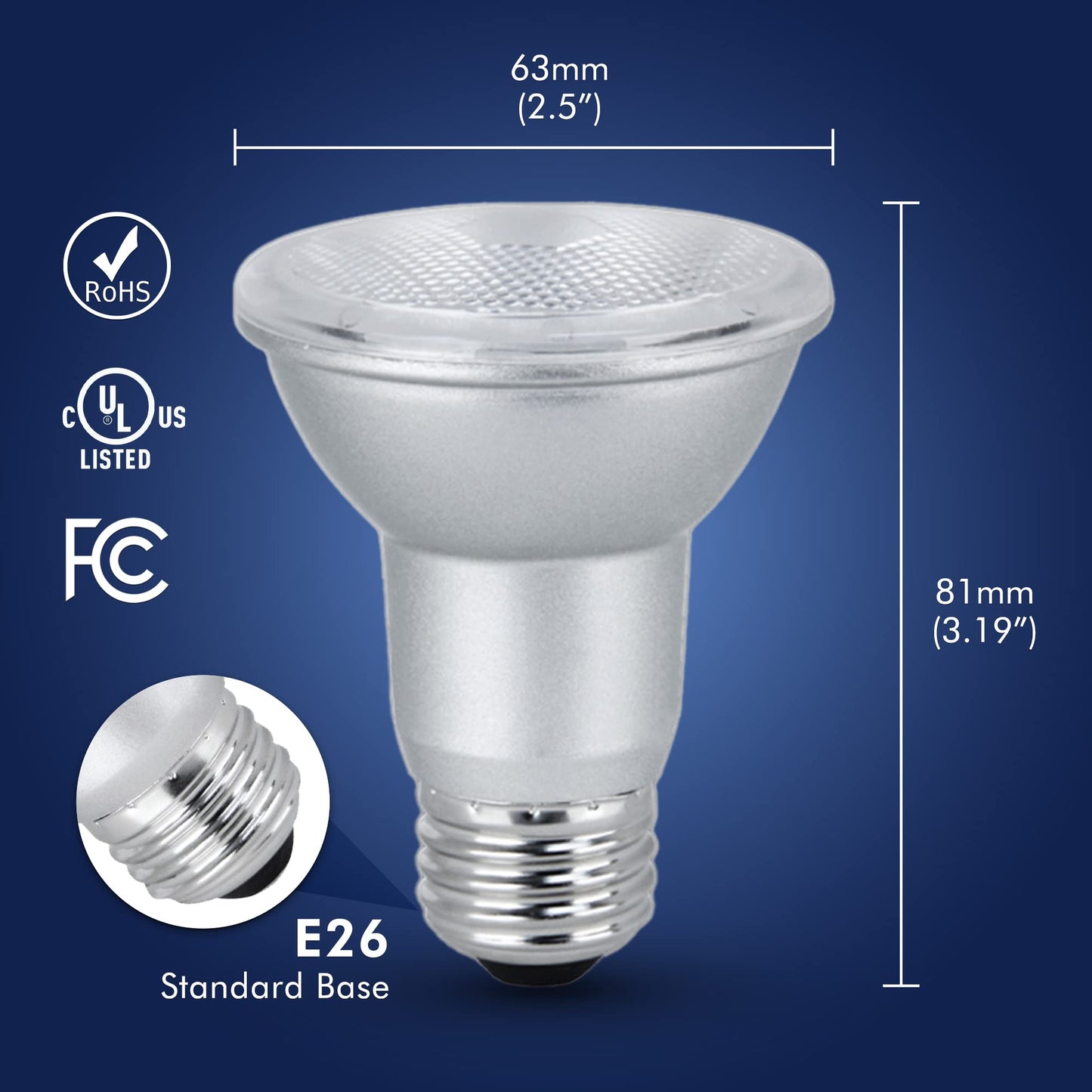Xtricity LED Light Bulb PAR20, Dimmable Flood Light Bulb, 7 Watt (50W Equivalent), 500 Lumens, 3000k Soft White, 120V, Indoor/Outdoor, Energy Star