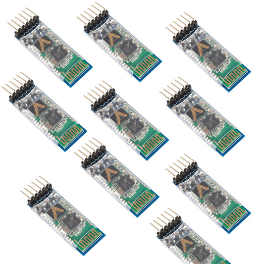 10PCS HC-05 Wireless Bluetooth Receiver RF Serial Transceiver Module Master Slave Integrated Bluetooth Module 6 Pin Wireless Serial Port Communication