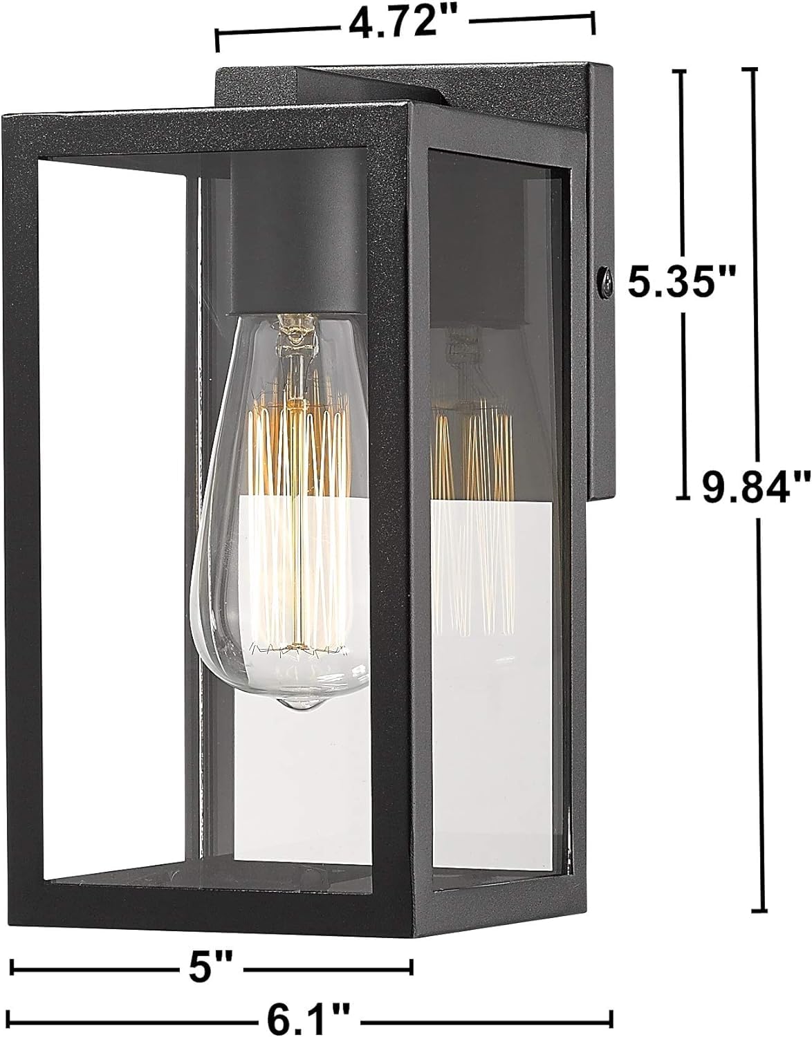 Bestshared Exterior Wall Light, Outdoor Wall Mount Lighting, 1-Light Outdoor Wall Sconce, Wall Lantern Fixture (Black, 3 Pack)