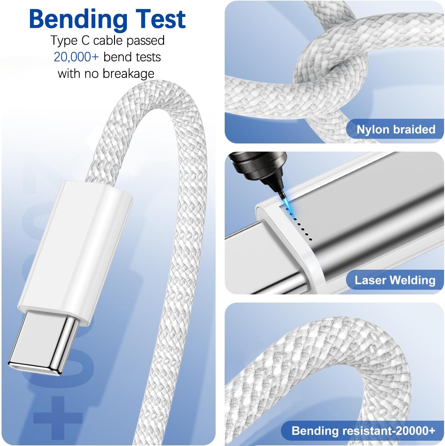 iPhone Charger Fast Charging [Apple MFi Certified],2Pack 40W-60W USB C Charger Block Dynamic Power Adapter 6FT iPhone Charger Woven Cable Cord