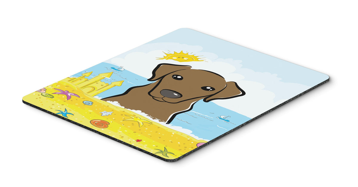 Caroline's Treasures BB2102MP Chocolate Labrador Summer Beach Mouse Pad, Hot Pad or Trivet for Home Office Gaming Working Computers Laptop Mouse