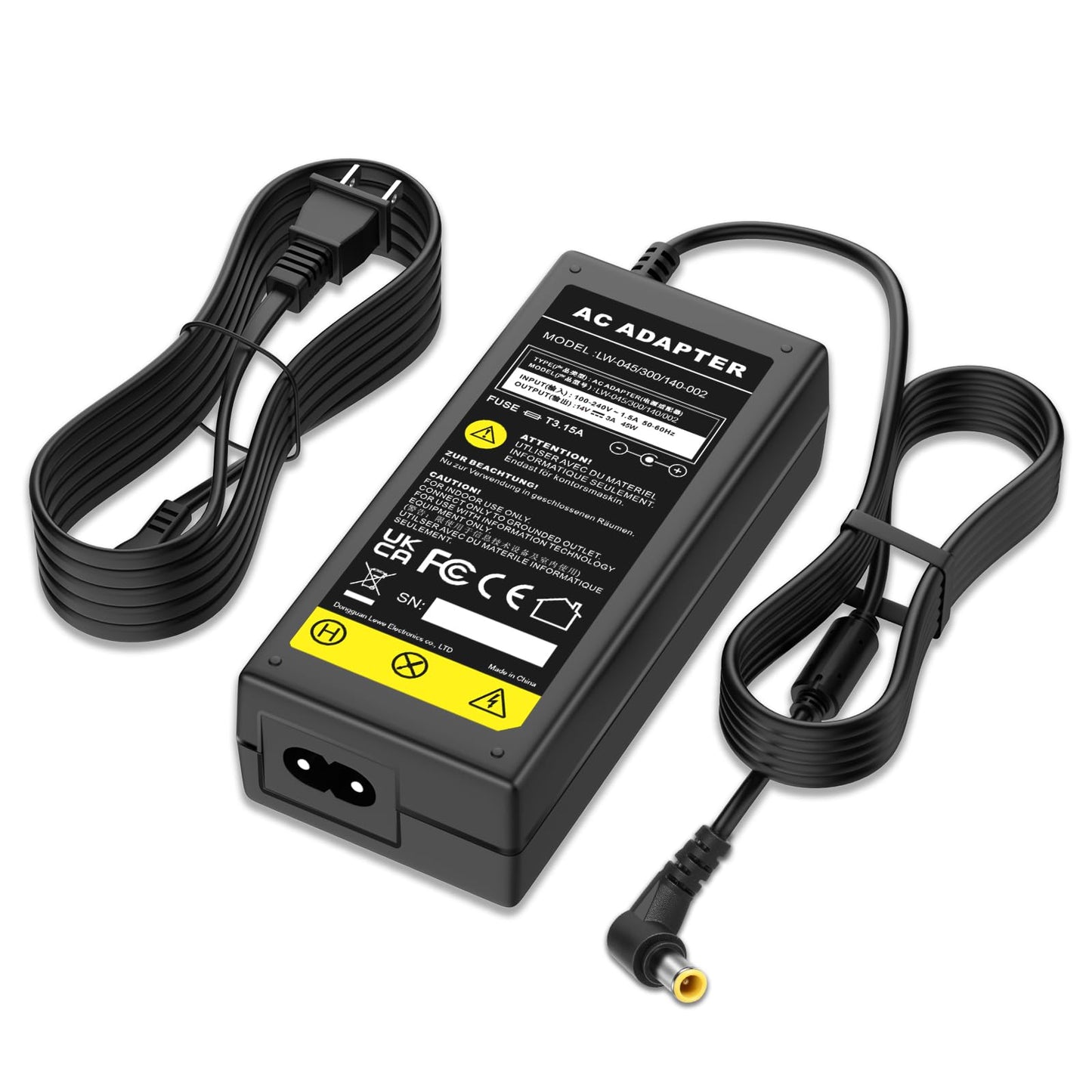 Futurebatt 14V AC/DC Adapter Power Supply for Samsung LTM1555B LTM1555X LTM1755X LTM1775W LCD Monitor +Cord Power Supply Cord