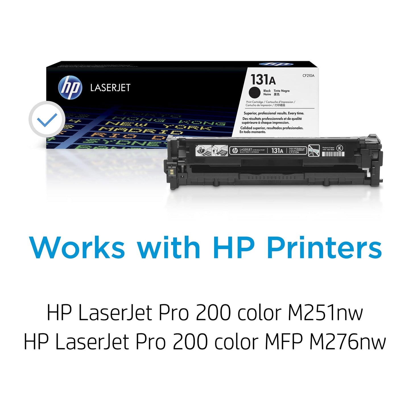 HP 131A Black Toner Cartridge | Works with LaserJet Pro 200 Color M251, LaserJet Pro 200 Color MFP M276 Series | CF210A