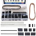 Glarks 635Pcs Connector Housing Male/Female Pin Connector 40 Pin 2.54mm Pitch Pin Headers and 10 Wire Rainbow Color Flat Ribbon IDC Wire Cable