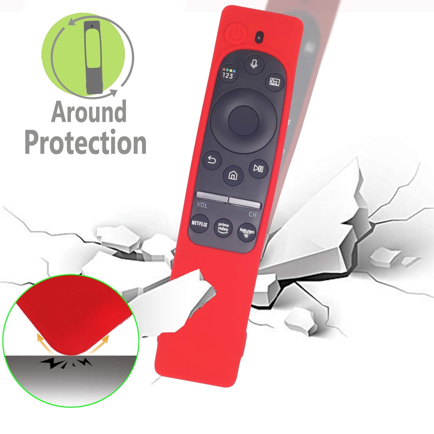 Silicone Protecitve Cover for Samsung Smart TV Remote Controller BN59 Series,BN59-01312A BN59-01274A QLED 8K Samsung Remote Case Silicone Case