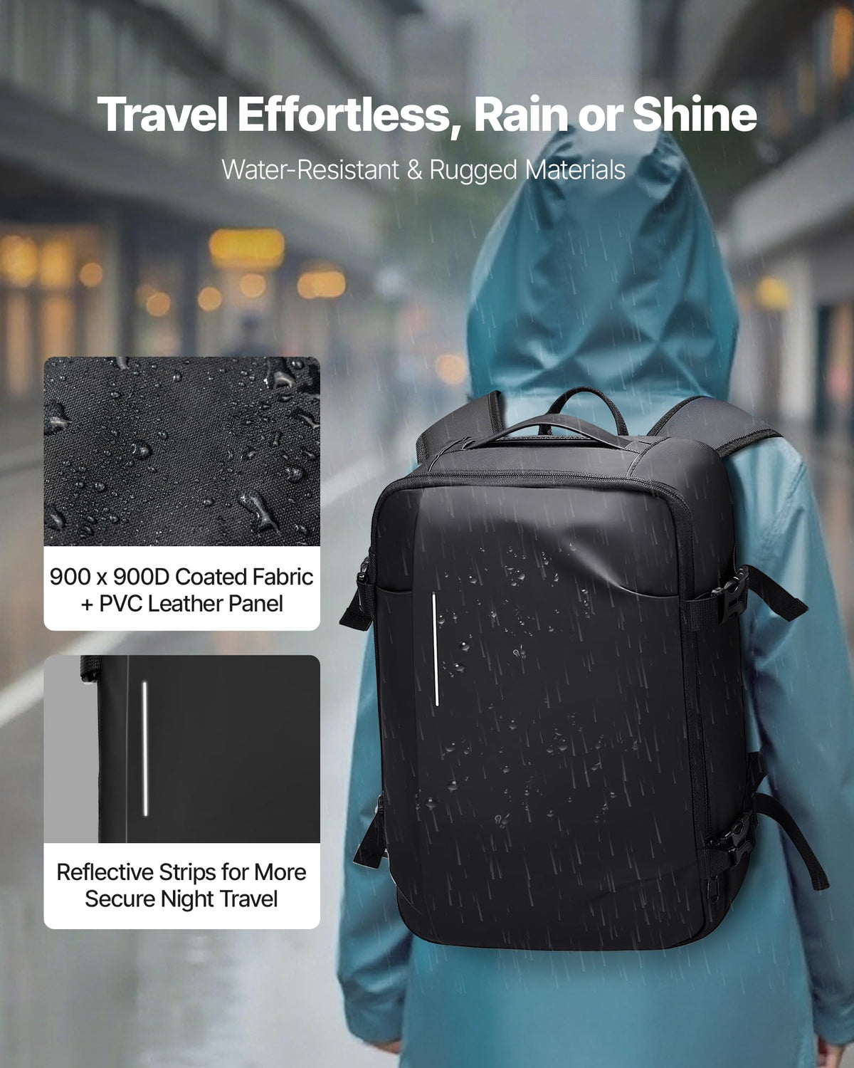 VEVOR Vacuum Travel Backpack, 35L, Vacuum Seal Compression Travel Backpack with Air Pump, Multiple Pockets & Compartments, Water-Resistant Carry-On