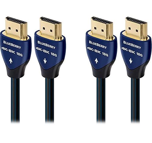 AudioQuest Blueberry 4K-8K 18Gbps 0.75m (2.4ft.) HDMI Cables (2-Pack)