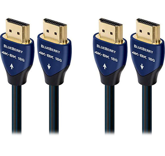 AudioQuest Blueberry 4K-8K 18Gbps 2.25m (7.4ft.) HDMI Cables (2-Pack)