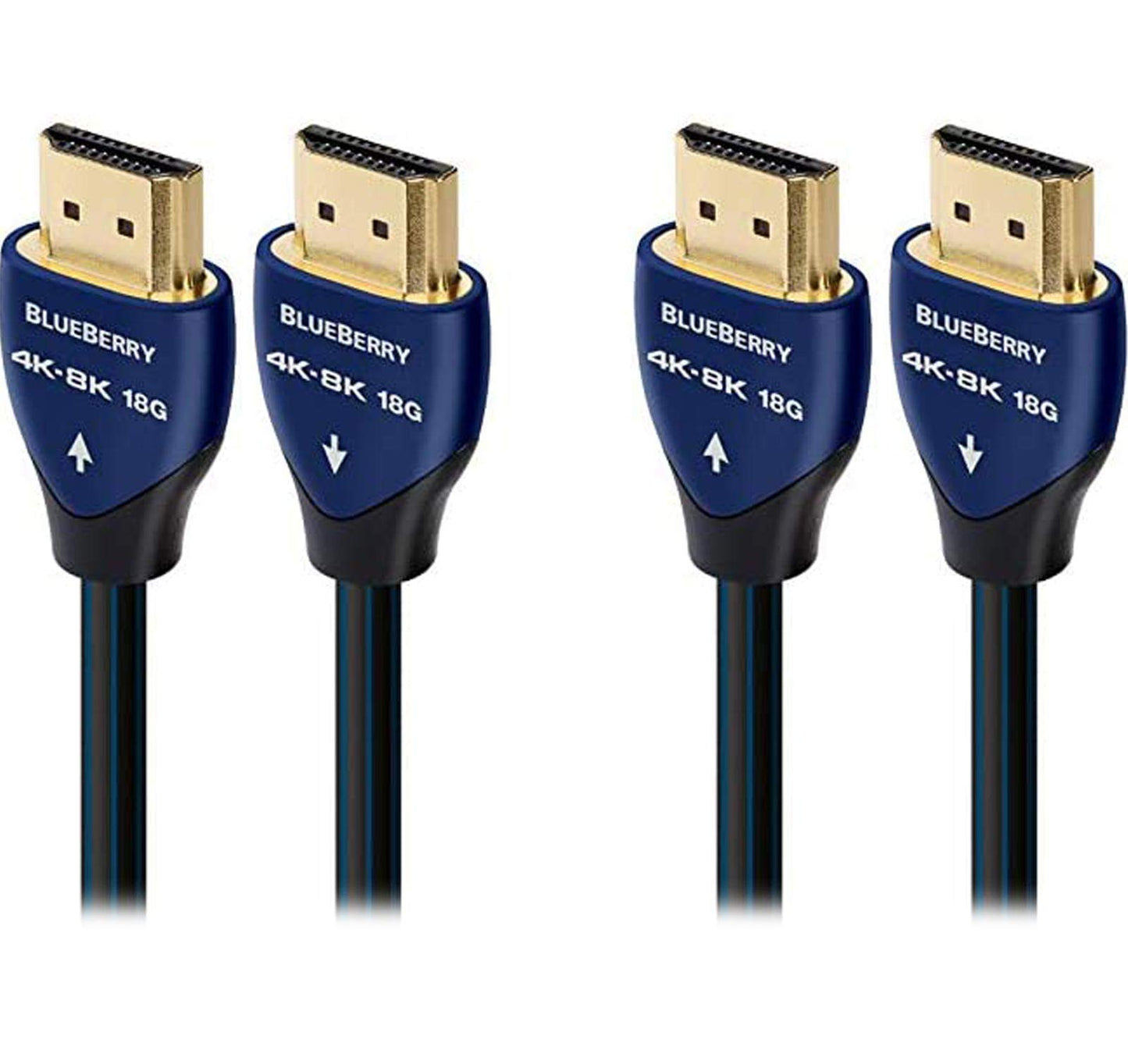 AudioQuest Blueberry 4K-8K 18Gbps 0.75m (2.4ft.) HDMI Cables (2-Pack)