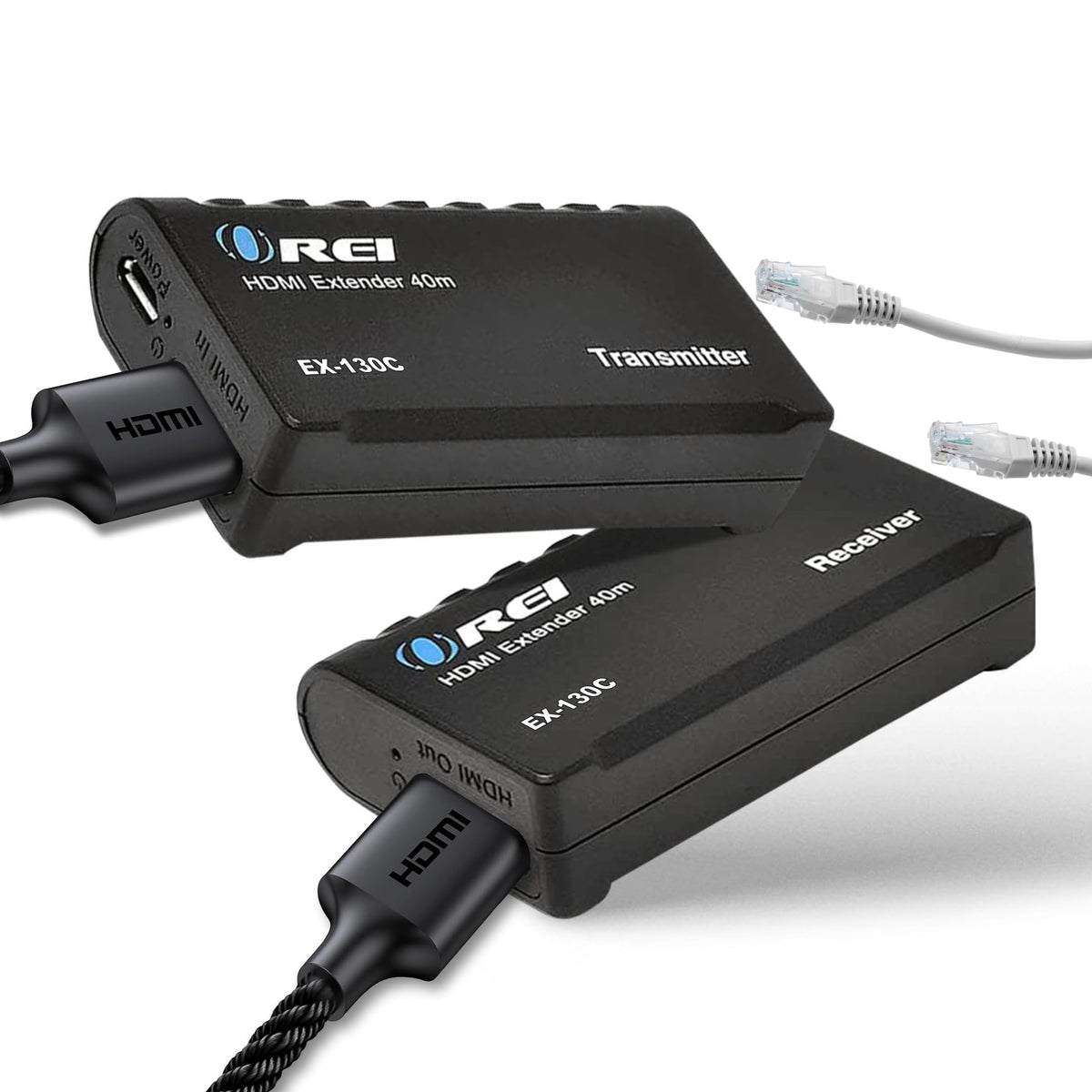 OREI HDMI Balun Extender 130ft - 1080p@60Hz PoC, Audio 7.1CH, HDCP 1.4
