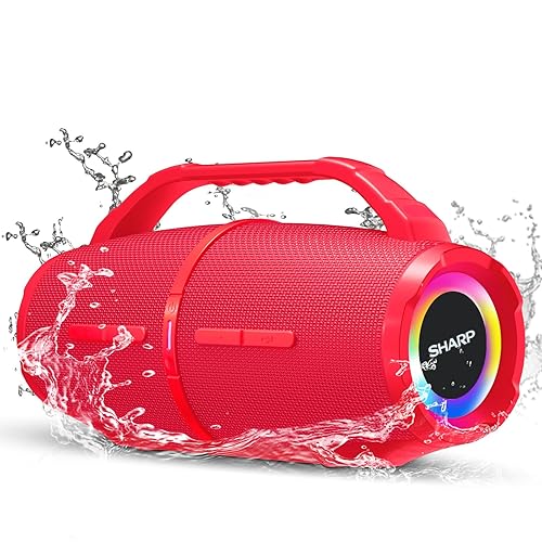 Sharp GX-BT490 Bluetooth Speaker with DSP Technology | Waterproof IP67 | 10 Hour Playtime | Light Effects | 120W Max Power with Deep Bass | True