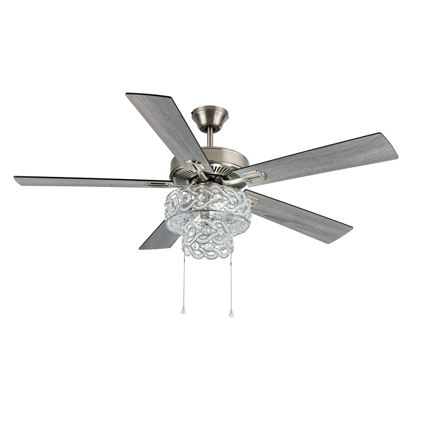 RIVER OF GOODS 52 Inch Tiered LED Crystal Ceiling Fan with Lights - Chandelier Ceiling Fans with Lights - Elegant Glam Ceiling Fan - Dining Room Light