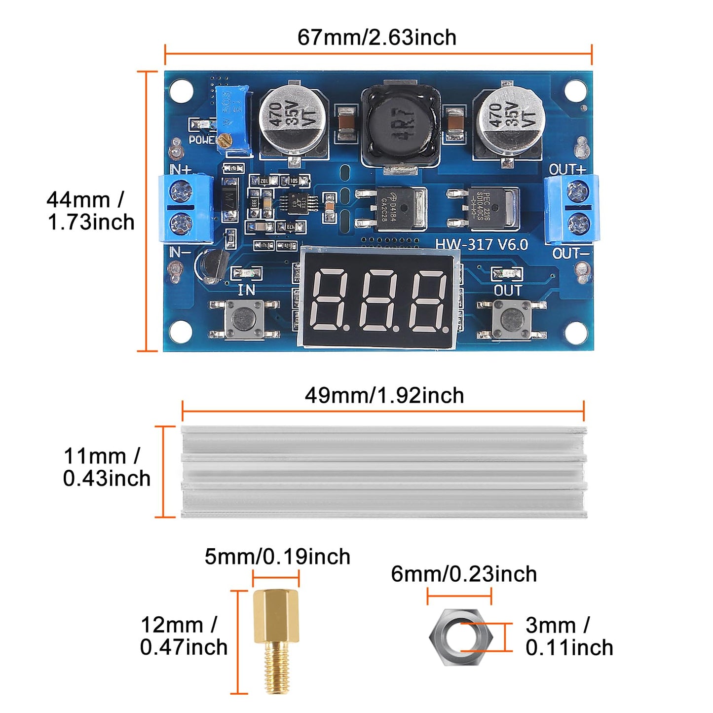 D-FLIFE 2pcs LTC1871 DC-DC Boost Step-up Voltage Converter Module 100W High Power Adjustable Output 3.5-35V Power Regulator Board with LED Voltage…