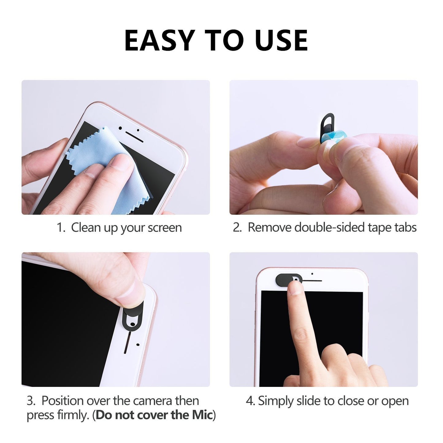 Laptop Webcam Cover Slide, 0.03 inch Ultra-Thin Slide Camera Cover for MacBook Pro, iPhone, Laptop, Mac, PC, Surfase Pro, Protecting Your Digital Life