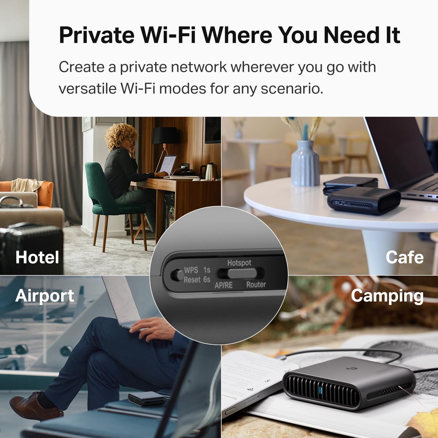 TP-Link Roam 6 AX1500 Portable Wi-Fi 6 Travel Router | Easy Public WiFi Sharing | Hotel/RV/Travel Approved | Phone WiFi Tether | USB C Powered |